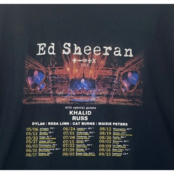 Ed  Sheeran 2023 Tour T Shirt Mens 4XL Black Concert Tee  Short Sleeve Casual - Picture 4 of 9